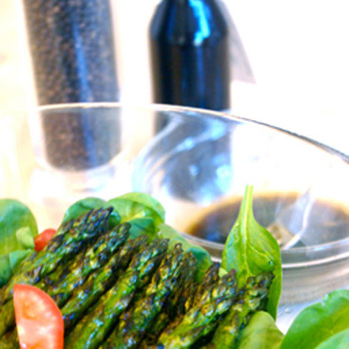 Spinach Salad With Grilled Asparagus And Balsamic Vinaigrette